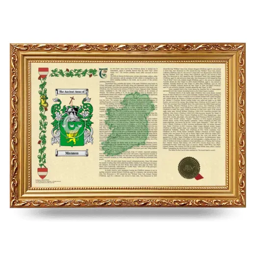Mannus Armorial Landscape Framed - Gold