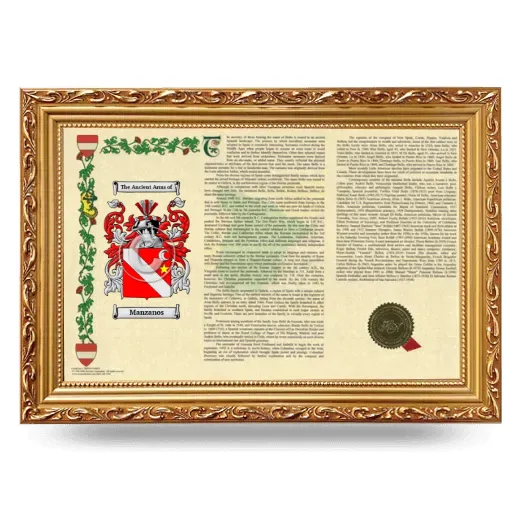 Manzanos Armorial Landscape Framed - Gold