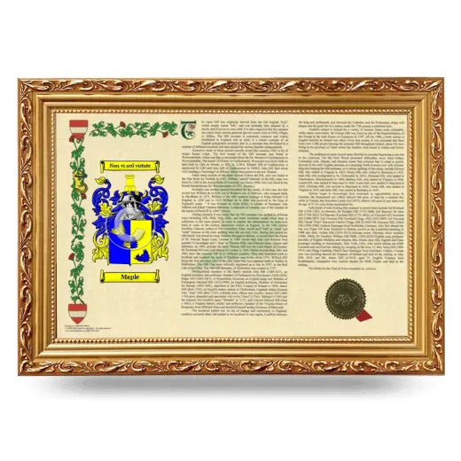 Maple Armorial Landscape Framed - Gold