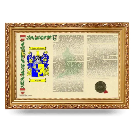 Maples Armorial Landscape Framed - Gold
