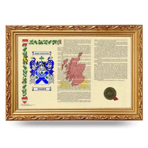 Marchell Armorial Landscape Framed - Gold