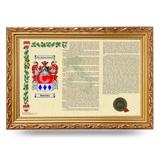 Marcones Armorial Landscape Framed - Gold