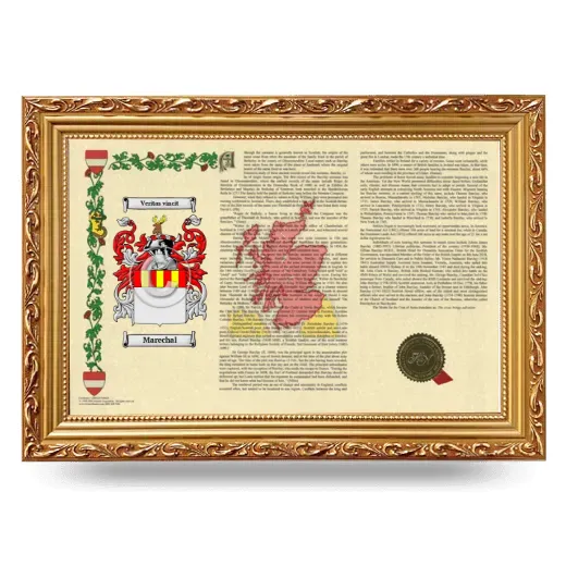 Marechal Armorial Landscape Framed - Gold