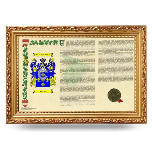 Marias Armorial Landscape Framed - Gold
