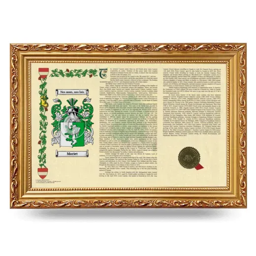 Mariet Armorial Landscape Framed - Gold