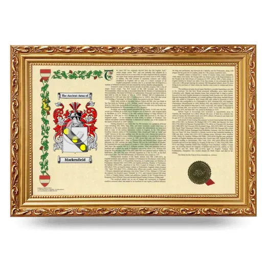 Markenfield Armorial Landscape Framed - Gold