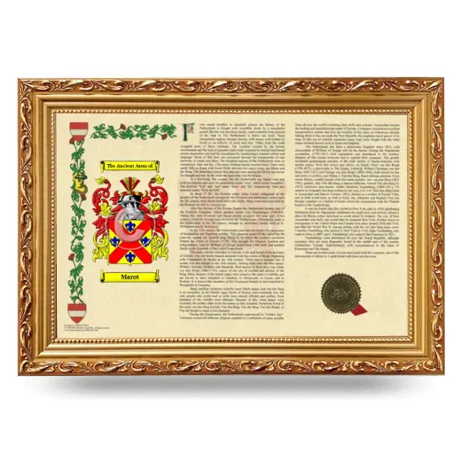 Marot Armorial Landscape Framed - Gold