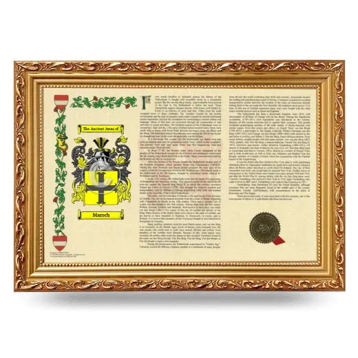 Marsch Armorial Landscape Framed - Gold