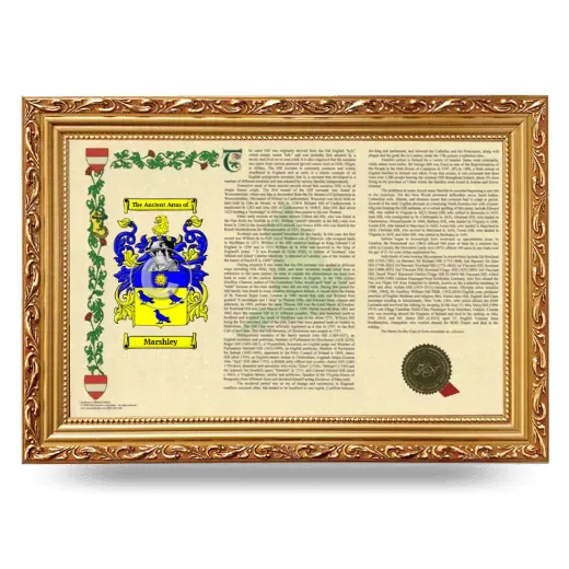 Marshley Armorial Landscape Framed - Gold