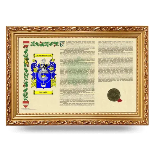 Martells Armorial Landscape Framed - Gold