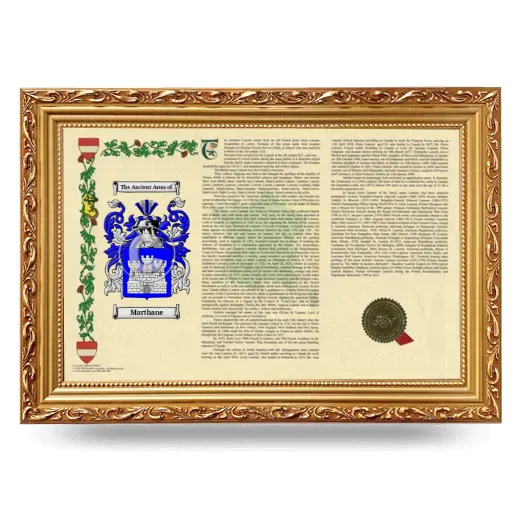 Marthane Armorial Landscape Framed - Gold