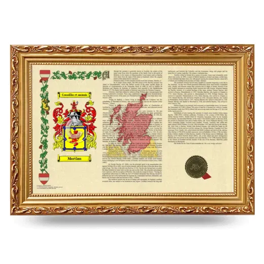 Martlan Armorial Landscape Framed - Gold