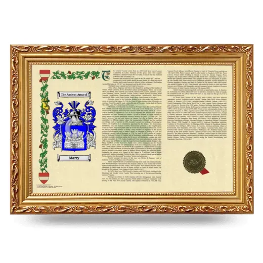 Marty Armorial Landscape Framed - Gold