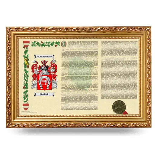 Mashiek Armorial Landscape Framed - Gold