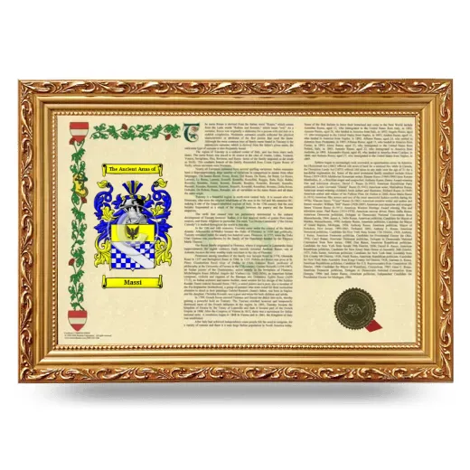 Massi Armorial Landscape Framed - Gold