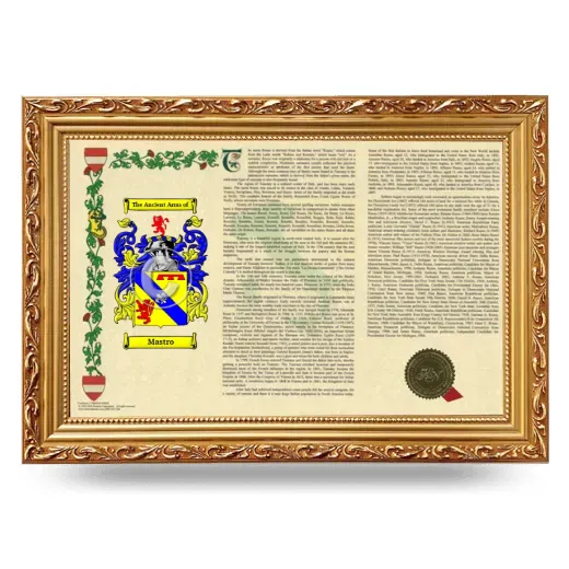 Mastro Armorial Landscape Framed - Gold