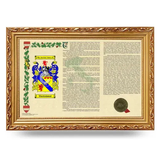 Mastroianni Armorial Landscape Framed - Gold