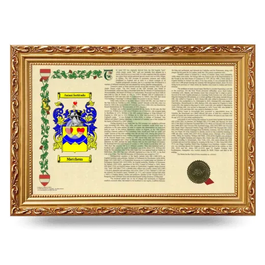 Matchem Armorial Landscape Framed - Gold