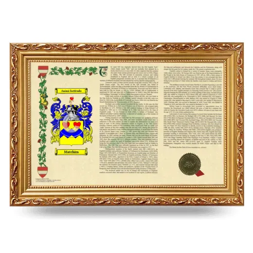 Matchim Armorial Landscape Framed - Gold