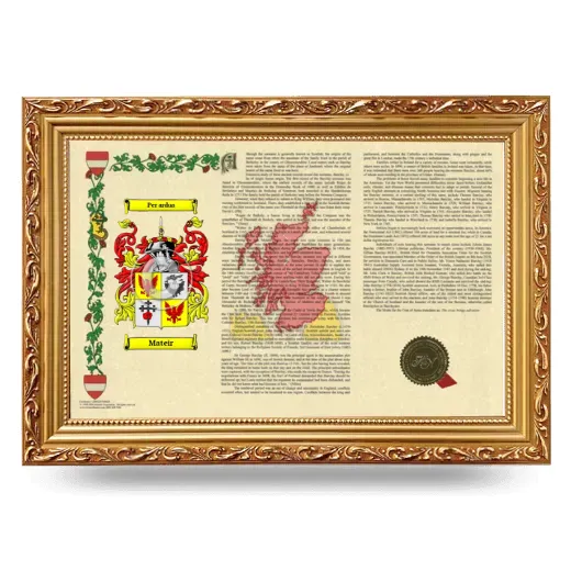 Mateir Armorial Landscape Framed - Gold