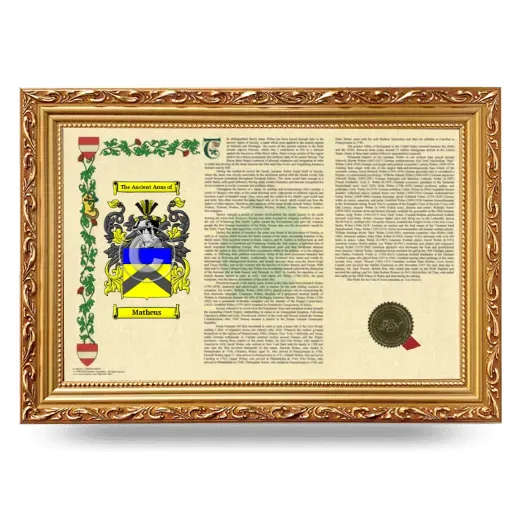 Matheus Armorial Landscape Framed - Gold