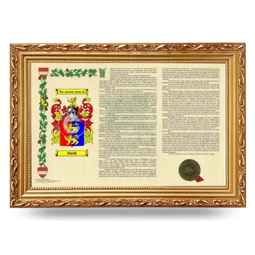 Matik Armorial Landscape Framed - Gold