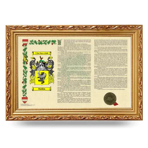 Matkin Armorial Landscape Framed - Gold