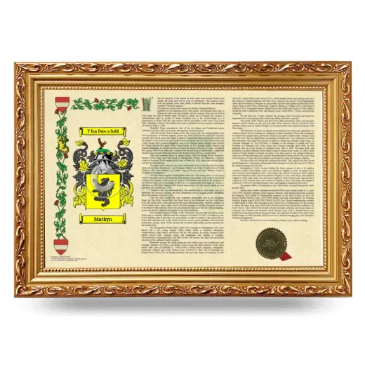 Matkyn Armorial Landscape Framed - Gold
