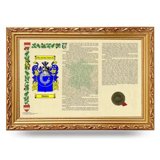 Matres Armorial Landscape Framed - Gold