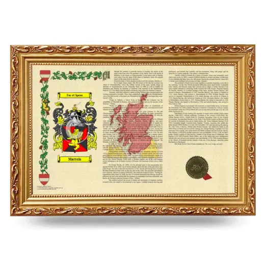Matteis Armorial Landscape Framed - Gold