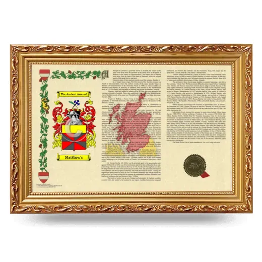 Matthew's Armorial Landscape Framed - Gold