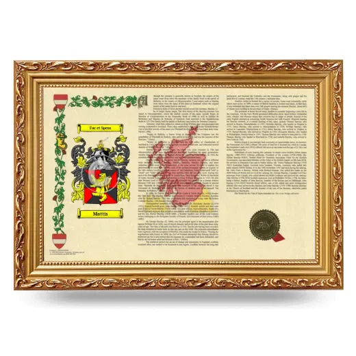 Mattis Armorial Landscape Framed - Gold