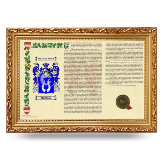 Mattsson Armorial Landscape Framed - Gold