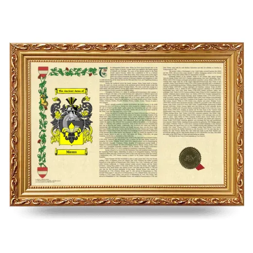 Mauss Armorial Landscape Framed - Gold