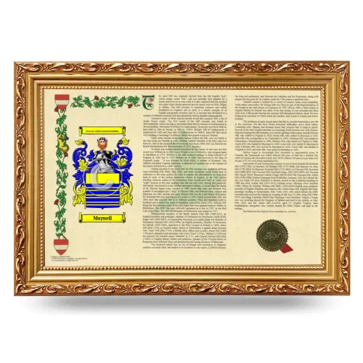 Maynell Armorial Landscape Framed - Gold