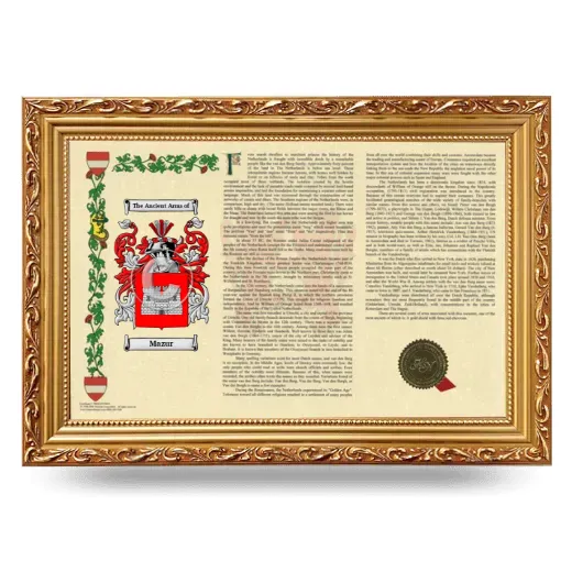Mazur Armorial Landscape Framed - Gold