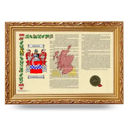 McGhillefhionntai Armorial Landscape Framed - Gold