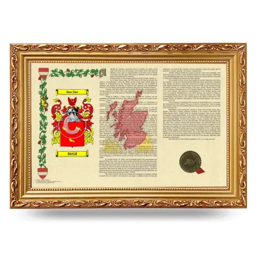 McGil Armorial Landscape Framed - Gold