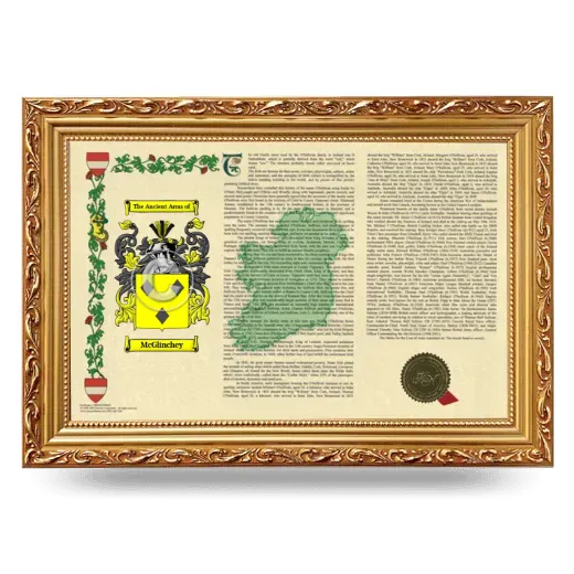 McGlinchey Armorial Landscape Framed - Gold