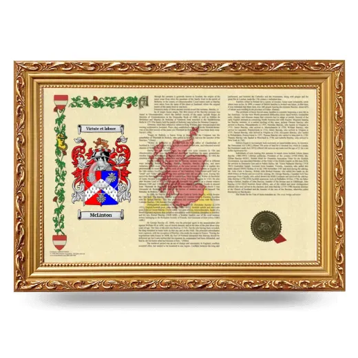 McLinton Armorial Landscape Framed - Gold