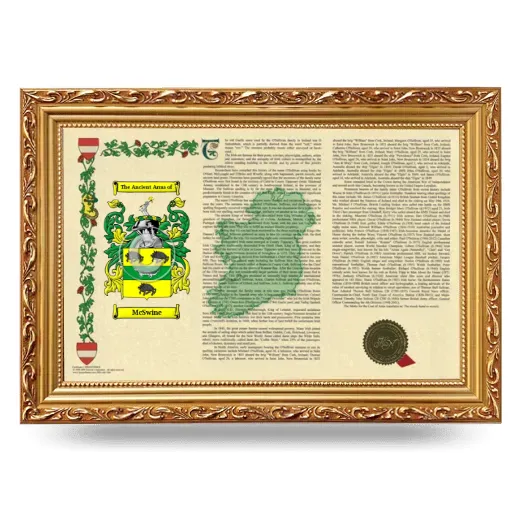 McSwine Armorial Landscape Framed - Gold