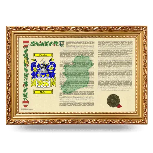 McVee Armorial Landscape Framed - Gold