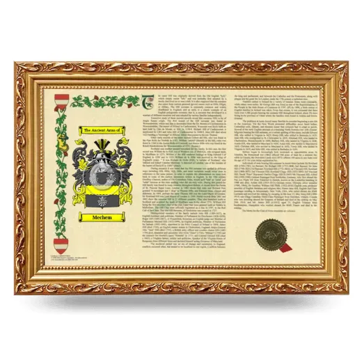 Mechem Armorial Landscape Framed - Gold