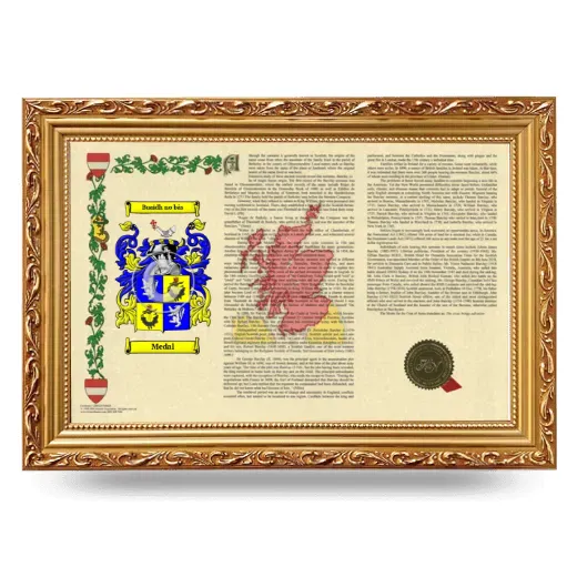 Medal Armorial Landscape Framed - Gold