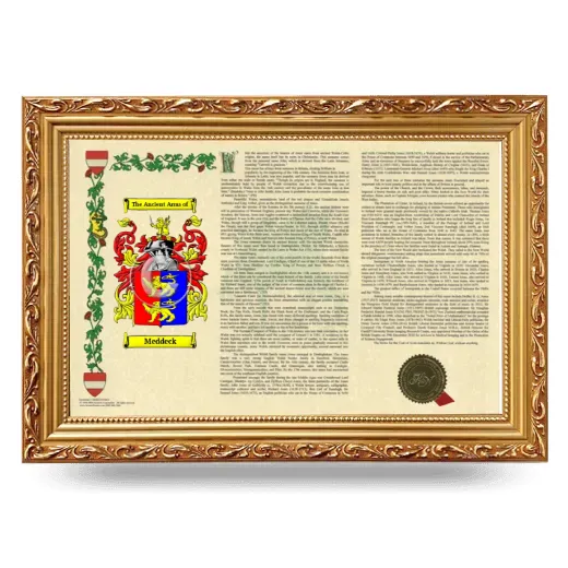 Meddeck Armorial Landscape Framed - Gold