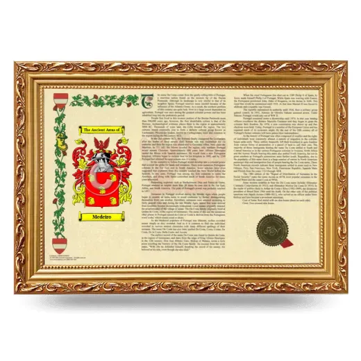 Medeiro Armorial Landscape Framed - Gold
