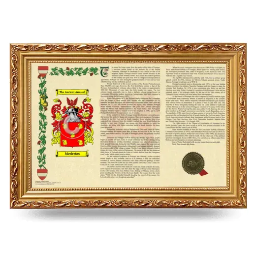 Mederios Armorial Landscape Framed - Gold