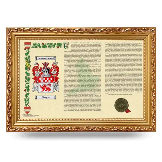 Meegre Armorial Landscape Framed - Gold