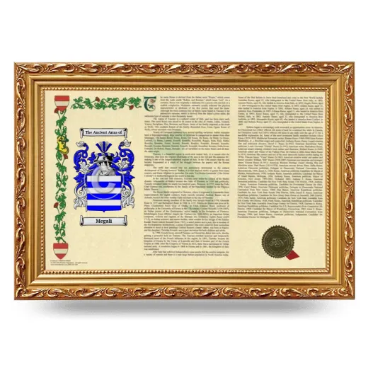 Megali Armorial Landscape Framed - Gold