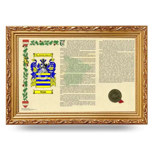 Megia Armorial Landscape Framed - Gold